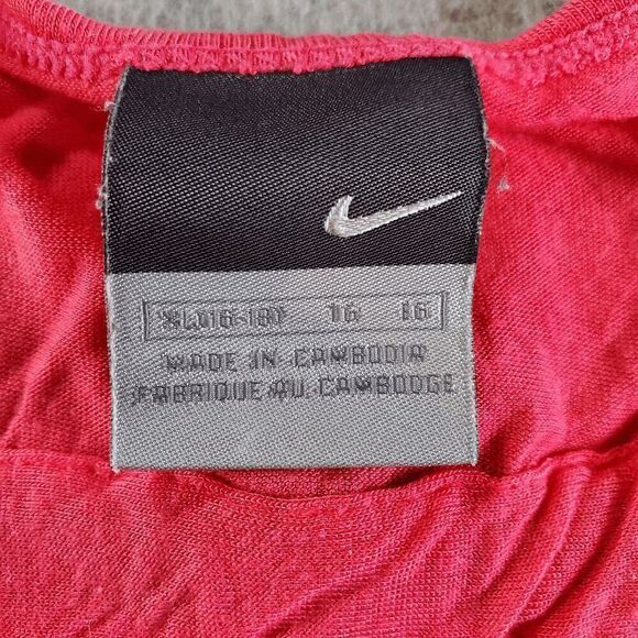 Nike Tank Top Womens XL Pink Activewear Sleeveless Round Neck Drawstring Logo - Picture 3 of 7
